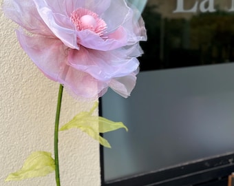 Giant Organza Flower Prop: Pink Floral Decor, Photo Shoot Display