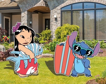 Lilo & Stitch Hawaiian Themed Party cutout and yard sign