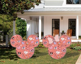 Mickey and Minnie Ears Valentine’s Day yard sign