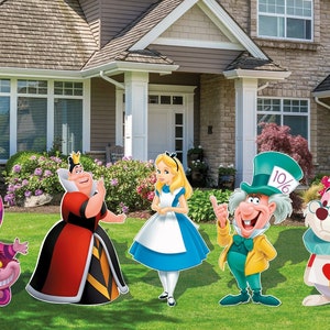 Alice in Wonderland cutout and yard sign