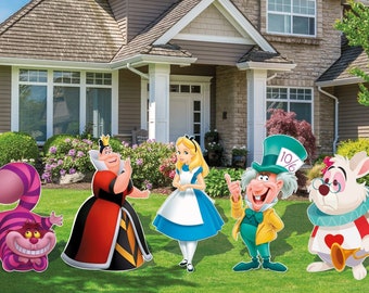 Alice in Wonderland cutout and yard sign