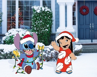 Lilo & Stitch Christmas Cutout and Yard Sign - Etsy
