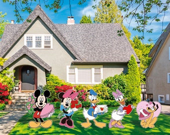 Mickey and Friends Valentine's cutout and yard sign