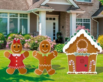 Gingerbread House Christmas cutout and yard sign