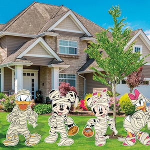 Mickey and Mummies Halloween cutout and yard sign