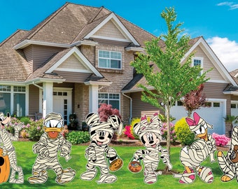 Mickey and Mummies Halloween cutout and yard sign