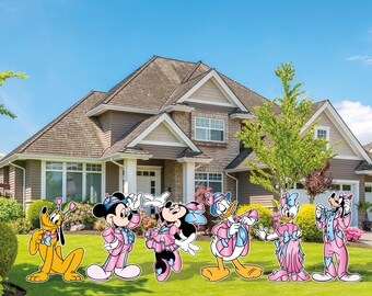 Mickey and Friends Valentine's cutout and yard sign
