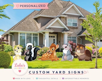 Bambi Birthday cutouts and yard signs