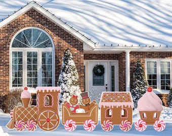 Christmas Train cutout and yard sign