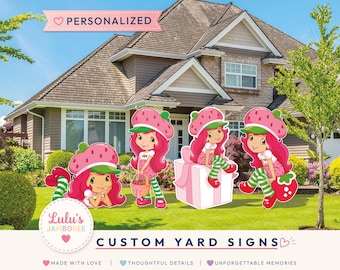 Strawberry Shortcake Birthday cutouts and yard signs