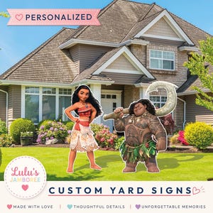 Moana & Friends Birthday cutouts and yard signs image 1