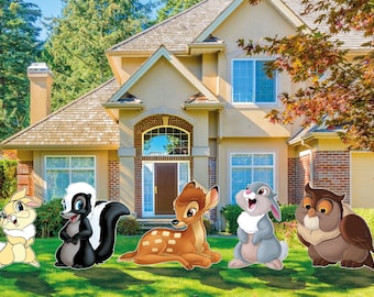 Bambi Birthday cutouts and yard signs