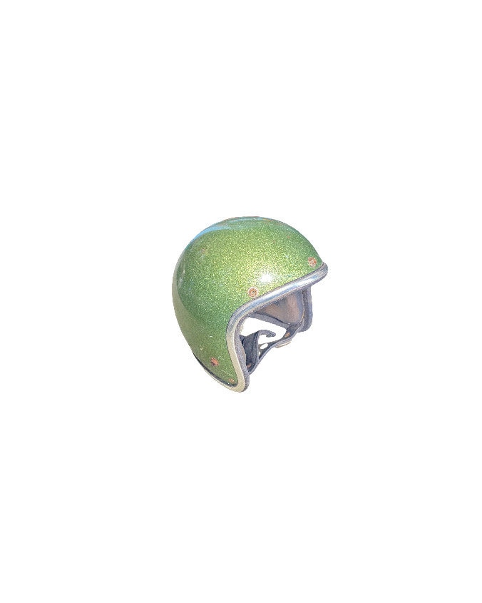セブンイレブン 冬ギフト カタログ Vintage ARTHUR FULMER Motorcycle Helmet AF20 Green Metal セキュリティ・セーフティ