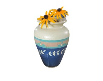 Hand-Painted TERRICOTTA  Vase - Mexican & Southwestern Style  Pottery, Home Decor