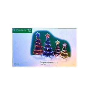 Rare DEPT. 56 Miniature Tinsel Trees - Unopened and Discontinued - Miniature Dollhouse or Christmas Village Accessories