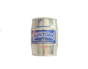 Leere SUNTORY Importierte Sammler-Bierdose aus Aluminium – Osaka, Japan – Kriegserinnerung