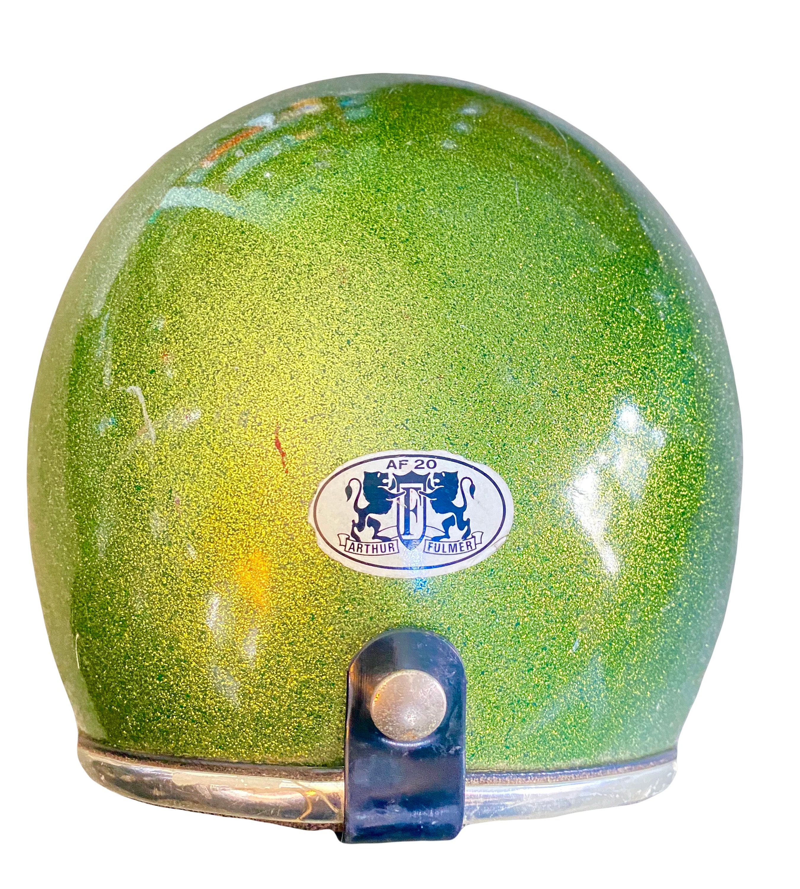 Vintage Arthur Fulmer Motorcycle Helmet AF40 Green Metal