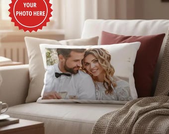 Custom Photo Lumbar Pillow | Personalized Throw Accent, Polyester Cover