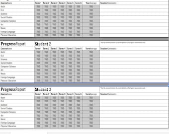 EDITABLE Homeschool Assessment Progress Report with Resource List & Attendance Tracker SPREADSHEET