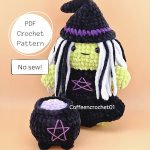 No Sew Willow the Witch Crochet Pattern amigurumi pattern halloween pattern crochet scary cute crochet beginner crochet tutorial spooky