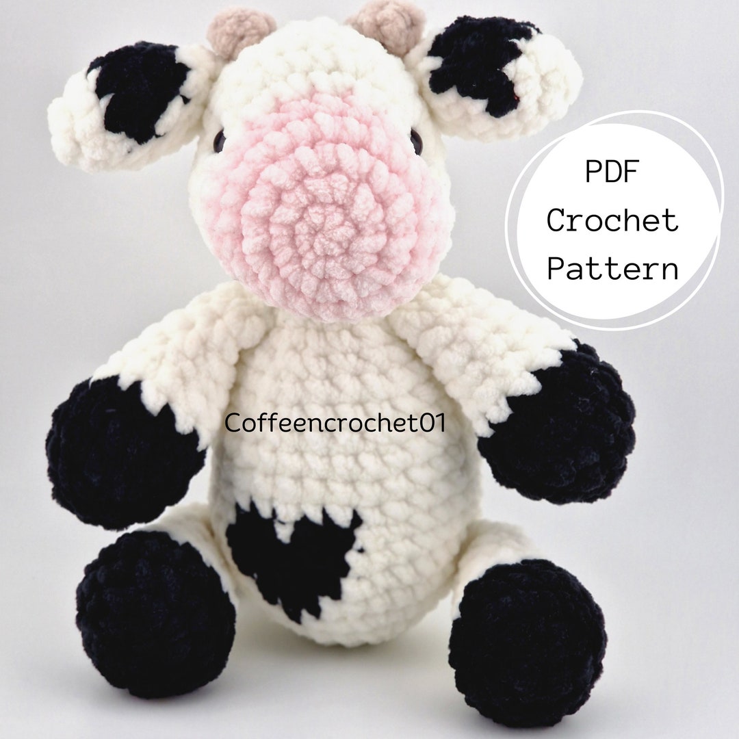 Cassie the Cow Crochet Pattern: Amigurumi Animal Tutorial (PDF Pattern ...