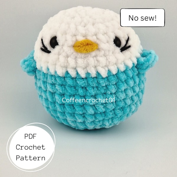No Sew Budgie Bird Stressball Crochet Pattern amigurumi pattern budgie pattern crochet pattern cute beginner market