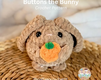 Buttons the Bunny Häkelanleitung: Amigurumi Häschen, Ballerina, Karotte (PDF-Muster)