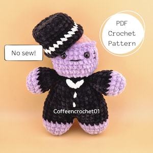 No Sew Zombie Groom Crochet Pattern amigurumi pattern halloween pattern crochet scary cute crochet beginner crochet tutorial spooky