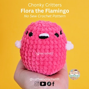 No Sew Flamingo Vogel Häkelanleitung Amigurumi-Muster Flamingo-Muster Häkelanleitung süßer Anfängermarkt Flora