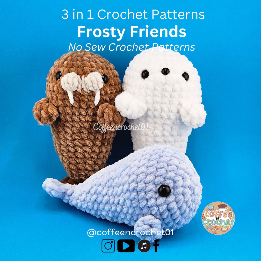 in Whale Walrus and Seal Crochet Pattern Bundle Amigurumi