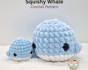 Squishy Whale Crochet Pattern: Low Sew Amigurumi (PDF Pattern)