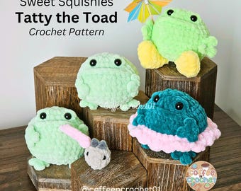 Kröte Häkelanleitung: Tatty Amigurumi Frosch mit Accessoires (PDF-Anleitung)