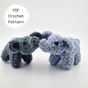 Ella the Elephant Crochet Pattern amigurumi pattern elephant pattern zoo crochet pattern cute crochet beginner crochet tutorial animal