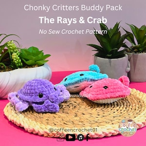 3 in 1 Rochen und Krabbe Häkelanleitungen Amigurumi Häkelanleitungen, Rochen Häkelanleitung, Krabbenmeer Crochet Patterns