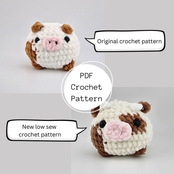 Cow Stressball Crochet Pattern amigurumi pattern cow pattern farm pattern crochet pattern cute crochet beginner crochet tutorial animal