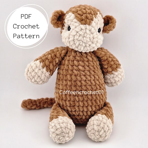 Misty the Monkey Crochet Pattern amigurumi pattern monkey pattern zoo crochet pattern cute crochet beginner crochet tutorial animal