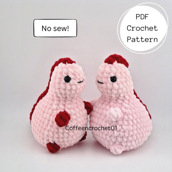 No Sew Chonky Dino Crochet Pattern amigurumi pattern dinosaur crochet pattern cute crochet beginner crochet tutorial