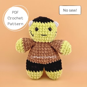 No Sew Micah the Monster Crochet Pattern amigurumi pattern halloween pattern crochet scary cute crochet beginner crochet tutorial spooky