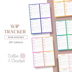 WIP gehaakt breien, work in progress tracker, projecttags, projectorganisatie, projectlabels, afdrukbaar haken, afdrukbaar garen