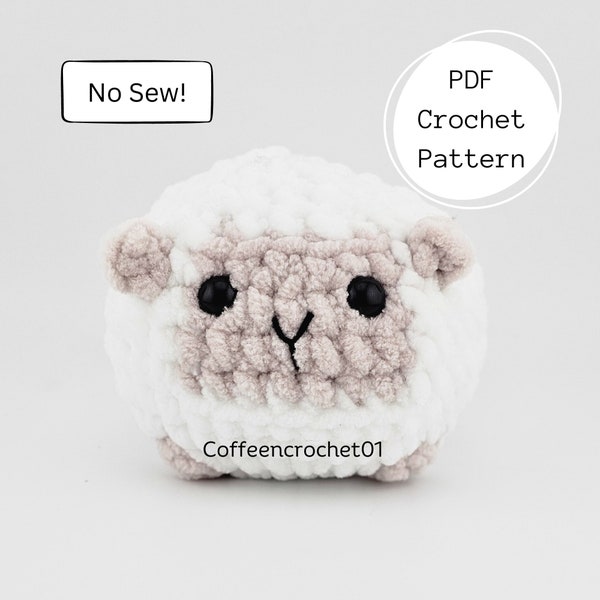 No Sew Sheep farm Animals Stressball Crochet Pattern amigurumi pattern crochet pattern cute crochet beginner crochet video tutorial