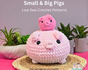 2-in-1 Pig Amigurumi Crochet Pattern: Pickle & Pixie (PDF Pattern)
