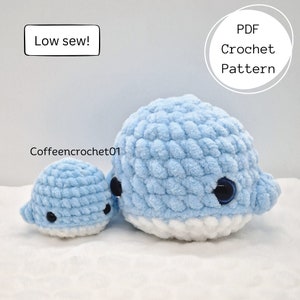 Low Sew Whale Crochet Pattern amigurumi pattern whale stressball pattern crochet pattern cute crochet beginner crochet tutorial