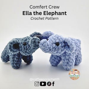 Ella the Elephant Crochet Pattern amigurumi pattern elephant pattern zoo crochet pattern cute crochet beginner crochet tutorial animal