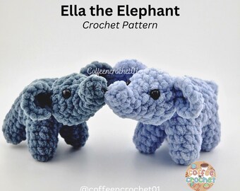 Ella the Elephant Crochet Pattern: Amigurumi Animal Tutorial (PDF Pattern)