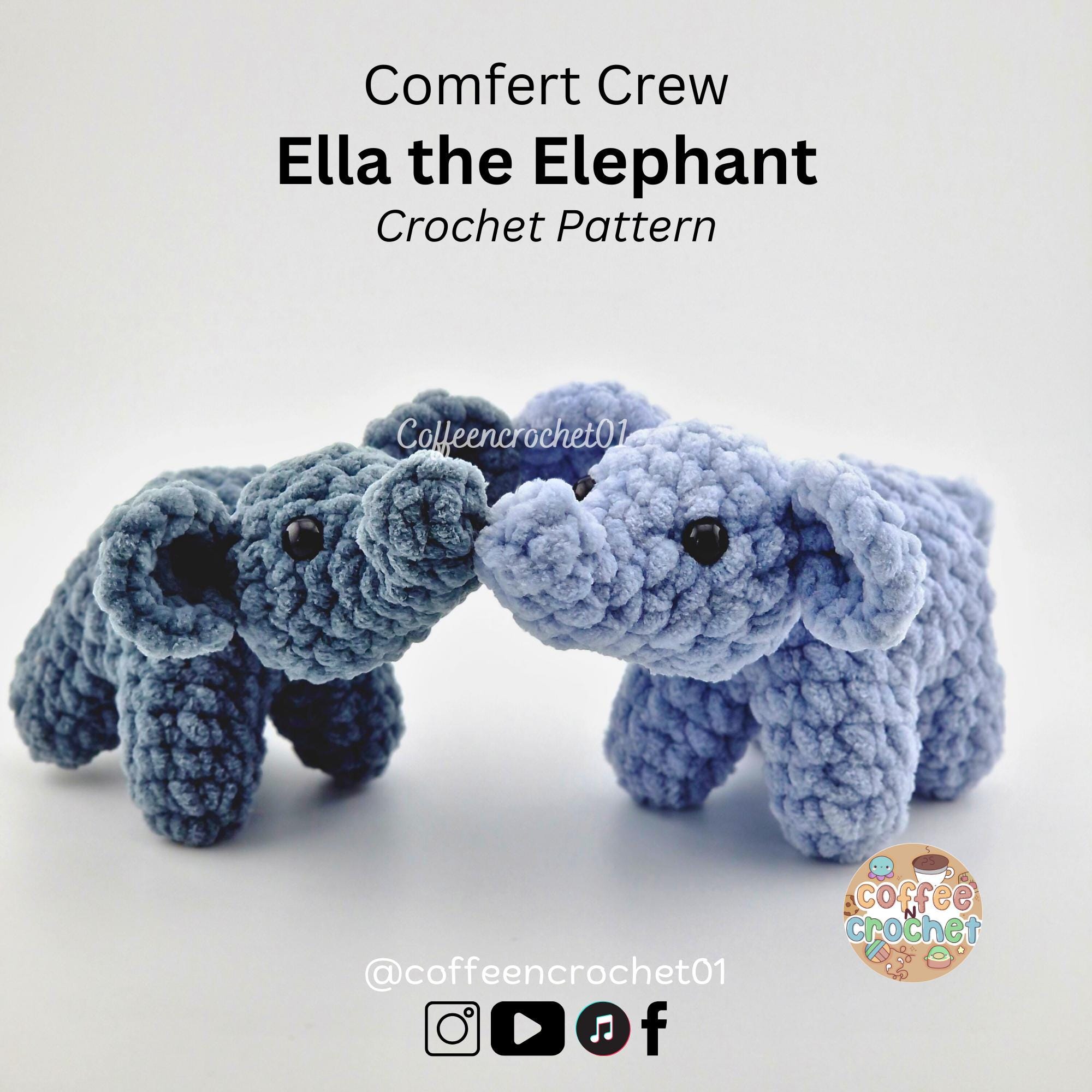Ella die Elefantin Häkelanleitung: Amigurumi Tier Häkelanleitung (PDF-Muster)