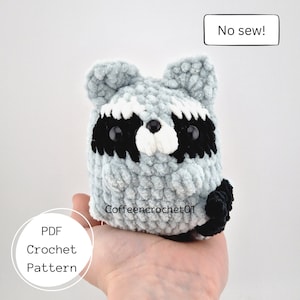 No Sew Raccoon Woodland Animals Stressball Crochet Pattern amigurumi pattern mallard pattern crochet pattern cute crochet beginner tutorial