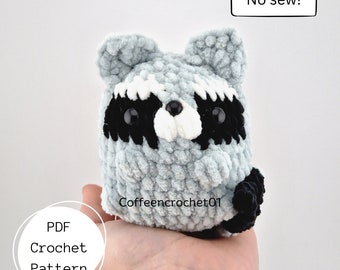 No Sew Raccoon Woodland Animals Stressball Crochet Pattern amigurumi pattern mallard pattern crochet pattern cute crochet beginner tutorial