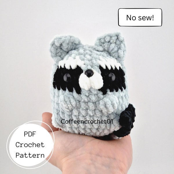 No Sew Raccoon Woodland Animals Stressball Crochet Pattern amigurumi pattern mallard pattern crochet pattern cute crochet beginner tutorial