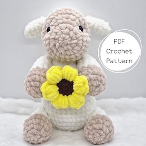Lucie the Lamb Crochet Pattern amigurumi pattern lamb sheep pattern farm crochet pattern cute crochet beginner crochet tutorial animal