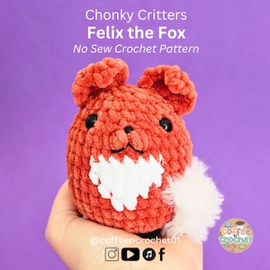 No Sew Fox Woodland Animals Crochet Pattern amigurumi pattern crochet pattern cute crochet beginner tutorial Felix
